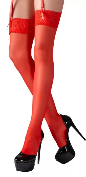 Cottelli legwear Stockings red 5 Prisegamos kojinės &ndash; nuotrauka 2