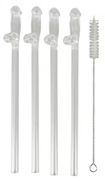 Out of the Blue Glass Drinking Straw Willy x 4 erotinė dovana &ndash; nuotrauka 3