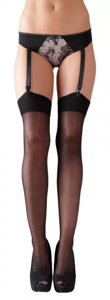 Cottelli legwear Stockings black 4 Prisegamos kojinės &ndash; nuotrauka 2