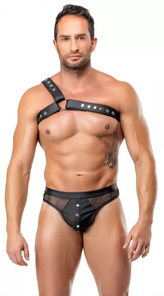 Zado Men's Leather Harness XL-2XL vyri&scaron;ka lateksinė apranga &ndash; nuotrauka 4