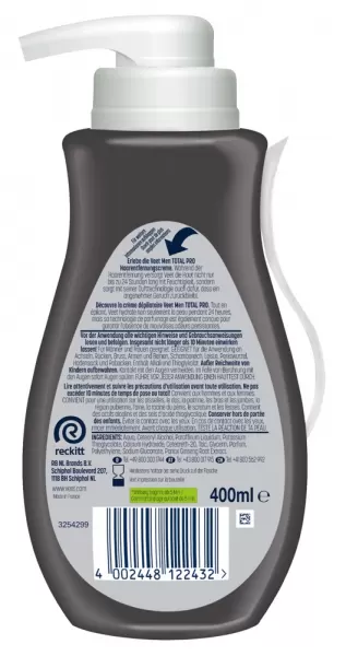 Veet Man Total Pro 400 ml prekė suaugusiems &ndash; nuotrauka 3