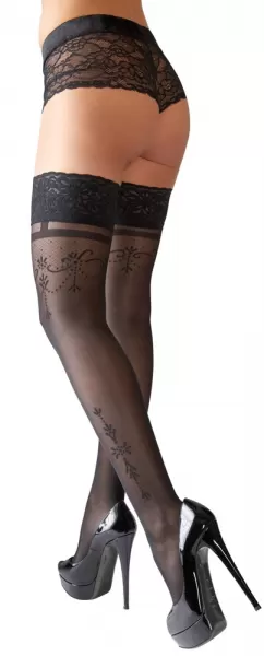 Cottelli legwear Hold-up Stockings Black 4 Prisegamos kojinės &ndash; nuotrauka 2