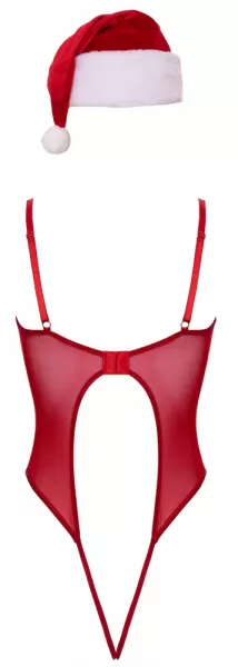 Cottelli lingerie X-Mas Body and Hat L/XL glaustinukė &ndash; nuotrauka 8