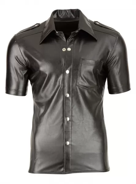 Svenjoyment Imitat. Leather Men's Shirt xl seksualūs vyri&scaron;ki mar&scaron;kinėliai &ndash; nuotrauka 4