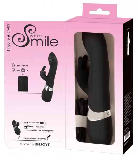 Smile Silicone Stars Sweet Smile Rechargeable Rabbi vibratorius ki&scaron;kutis &ndash; nuotrauka 9