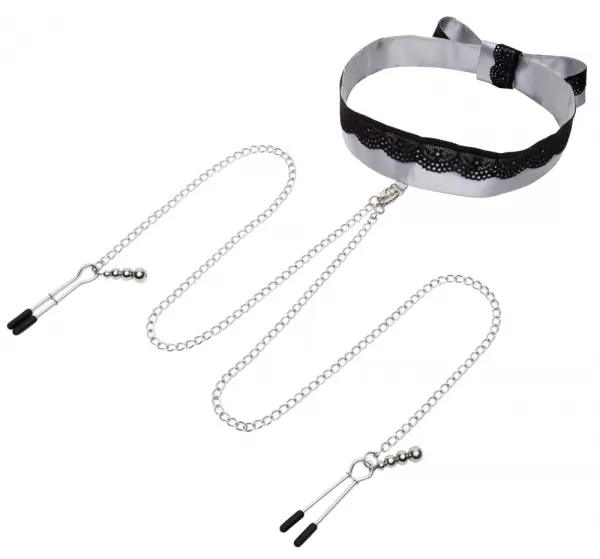 Fifty Shades of Grey fsogpn Satin Collar & Nipple C pančiai, virvė, antrankiai &ndash; nuotrauka 2