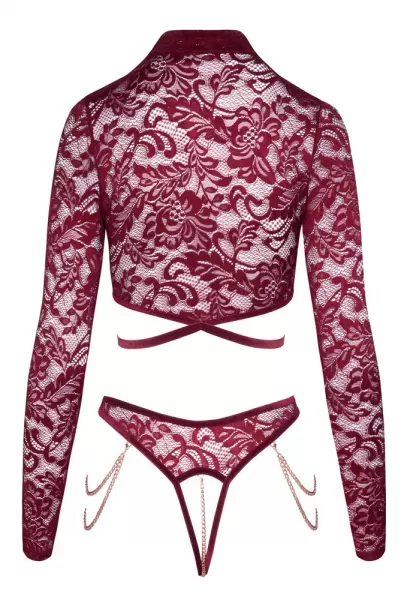 Abierta Fina Open Top & Thong red xl Seksuali liemenėlė &ndash; nuotrauka 10