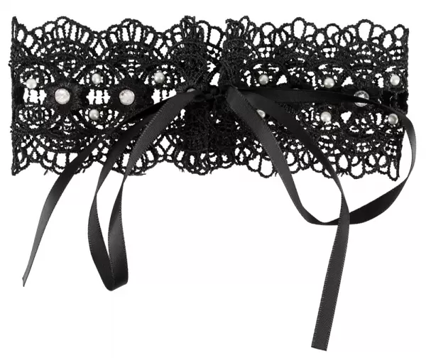 Cottelli accessoires Embroidered Choker+Rhinestones Seksuali juvelyrika &ndash; nuotrauka 4