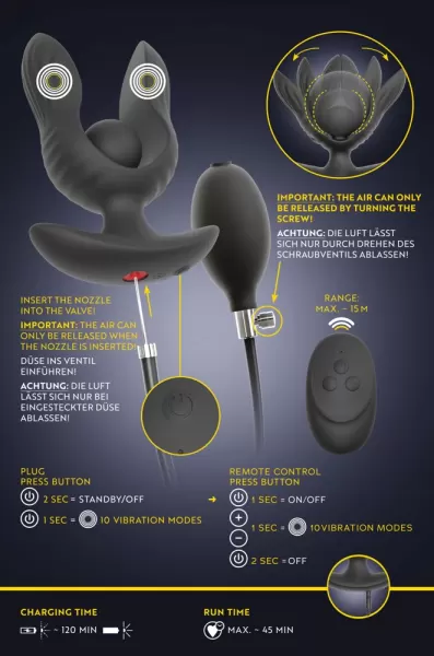 Anos infl. Expander Plug rc Vibruojantis analinis dildo &ndash; nuotrauka 15