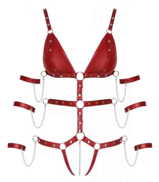 Bad Kitty Strap Body red L Seksuali lateksinė apranga &ndash; nuotrauka 7
