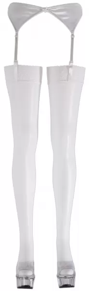 Cottelli legwear Stockings white 2 Prisegamos kojinės &ndash; nuotrauka 3