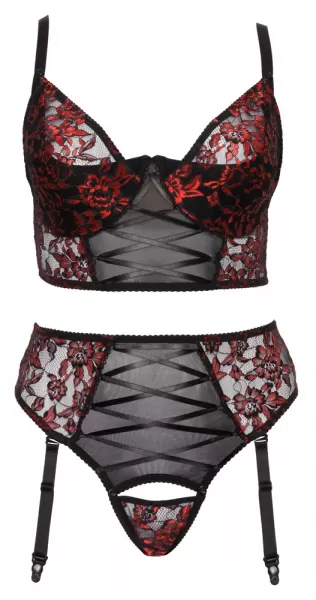 Cottelli curves Bra Set black/red 95E/2XL Plius dydžio seksuali apranga &ndash; nuotrauka 8