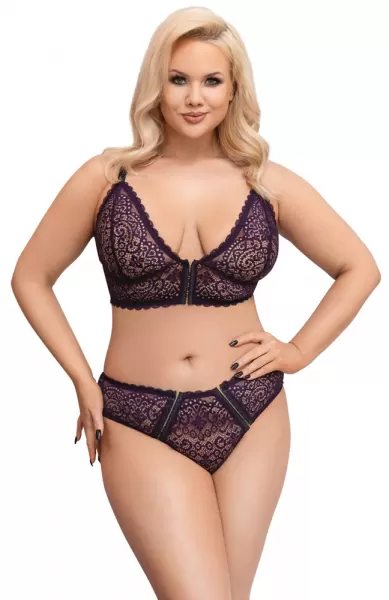 Cottelli curves Bra Set purple 4XL Plius dydžio seksuali apranga &ndash; nuotrauka 2
