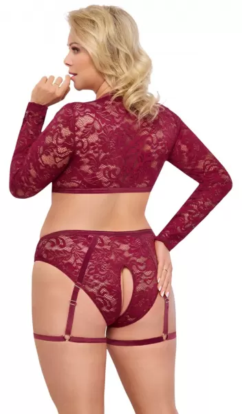 Cottelli curves Top and Briefs red 2XL Seksuali liemenėlė &ndash; nuotrauka 4