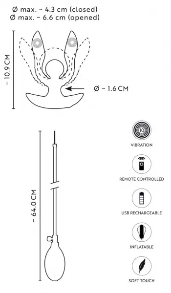 Anos infl. Expander Plug rc Vibruojantis analinis dildo &ndash; nuotrauka 14