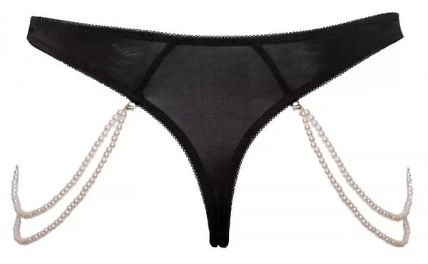Cottelli lingerie stringai String with Pearl Chains M/L &ndash; nuotrauka 6
