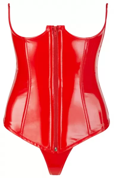 Black Level Vinyl Corsage red M Seksuali lateksinė apranga &ndash; nuotrauka 5