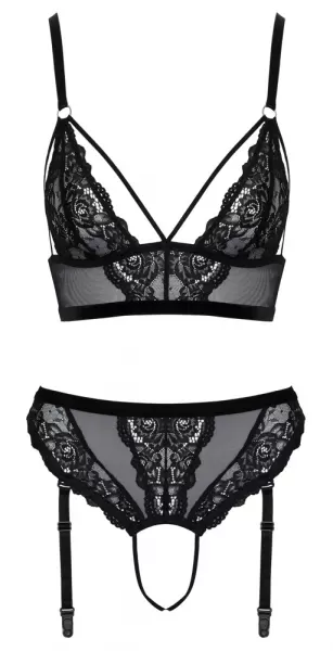Cottelli lingerie Bra & Thong black xl Seksuali liemenėlė &ndash; nuotrauka 8
