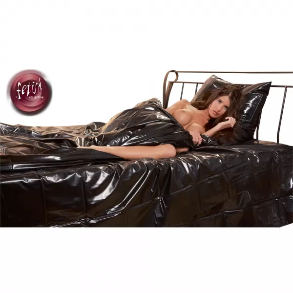 Fetish Collection Vinyl Duvet Cover black pagalvės užvalkalas ir paklodė masažui &ndash; nuotrauka 5