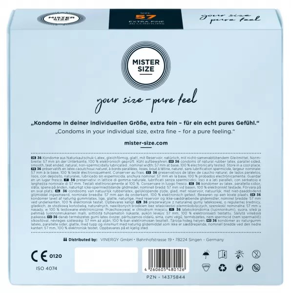 Mister Size 57mm pack of 36 Nestandartinio dydžio prezervatyvai &ndash; nuotrauka 3