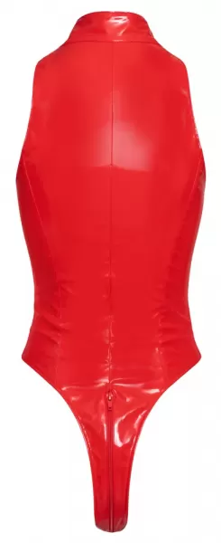 Black Level Vinyl Body Zip red S Seksuali lateksinė apranga &ndash; nuotrauka 10