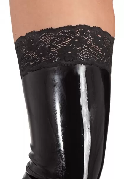 Late X Latex Stockings Lace xl Seksuali lateksinė apranga &ndash; nuotrauka 4