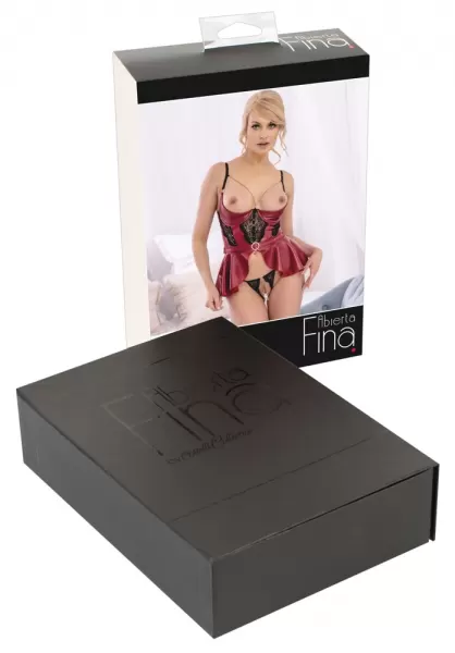Abierta Fina seksualus 2 dalių komplektas Shelf Bra Set red 75B/S &ndash; nuotrauka 11