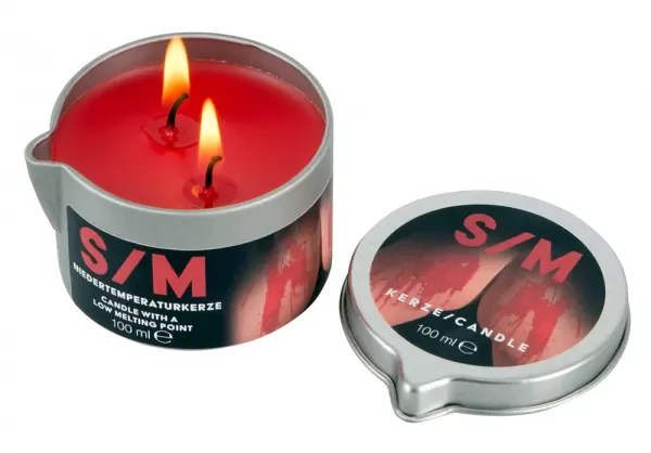 S/M Candle in a Tin red 100 g Žvakė bdsm žaidimams &ndash; nuotrauka 3