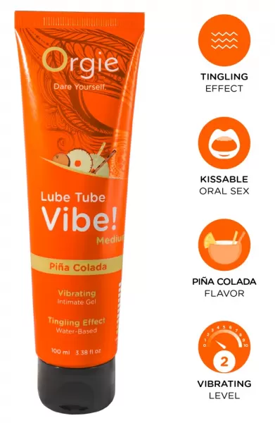 Orgie Lube Tube Vibe! Pina Colada100 prekė suaugusiems &ndash; nuotrauka 2