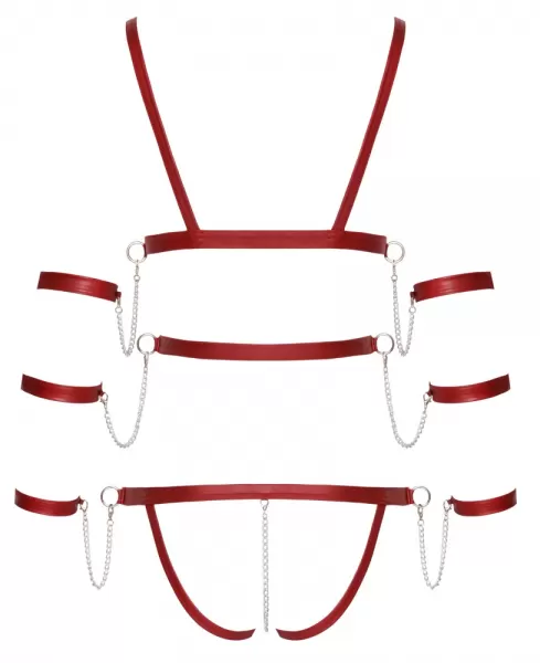 Bad Kitty Strap Body red L Seksuali lateksinė apranga &ndash; nuotrauka 8