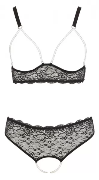 Cottelli curves Pearl Set Black 3XL Plius dydžio seksuali apranga &ndash; nuotrauka 5