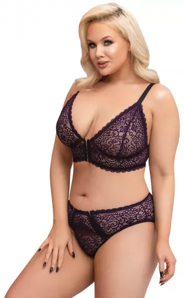 Cottelli curves Bra Set purple 4XL Plius dydžio seksuali apranga &ndash; nuotrauka 4