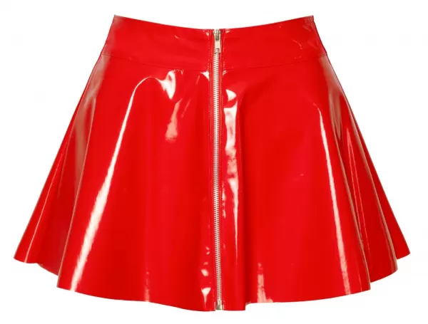 Black Level Vinyl Skirt red L Seksuali lateksinė apranga &ndash; nuotrauka 9
