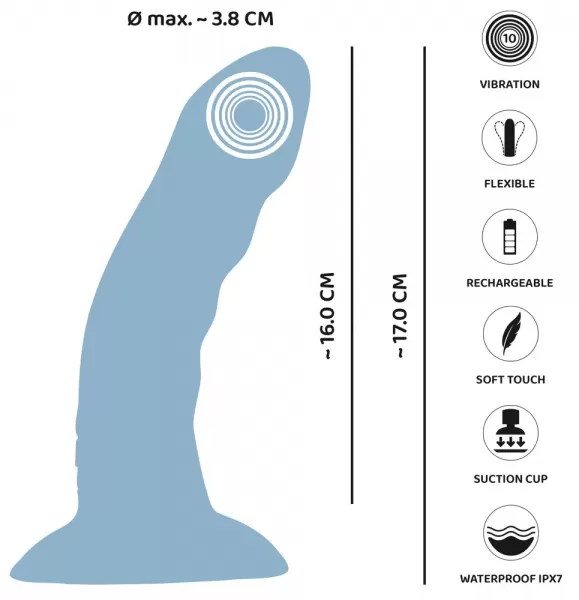 You2Toys Heart Guy Blue Vibrator Vibratorius &ndash; nuotrauka 11