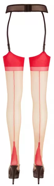 Cottelli legwear Stockings skin/red 5 Prisegamos kojinės &ndash; nuotrauka 5