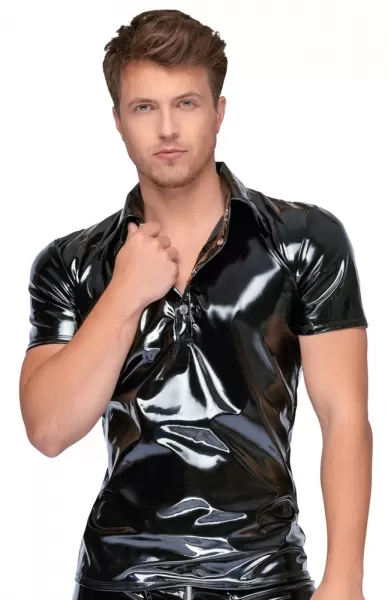 Black Level Vinyl M. Polo Shirt L vyri&scaron;ka lateksinė apranga &ndash; nuotrauka 3