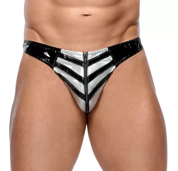 Black Level Vinyl Thong Men M vyri&scaron;ka lateksinė apranga &ndash; nuotrauka 2