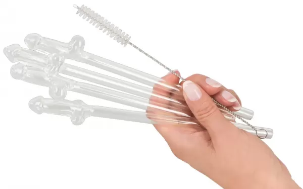 Out of the Blue Glass Drinking Straw Willy x 4 erotinė dovana &ndash; nuotrauka 4