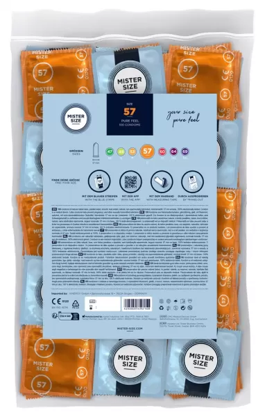 Mister Size 57mm pack of 100 Prezervatyvai &ndash; nuotrauka 2