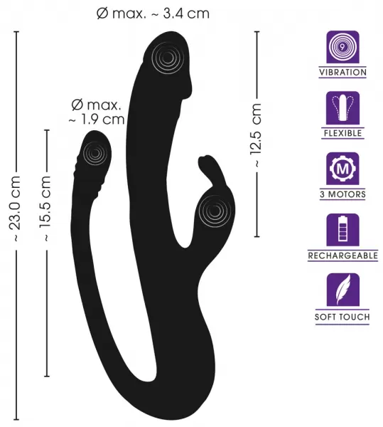 Sweet Smile Smile Rabbit Vibe w G-Spot/Ana vibratorius ki&scaron;kutis &ndash; nuotrauka 13
