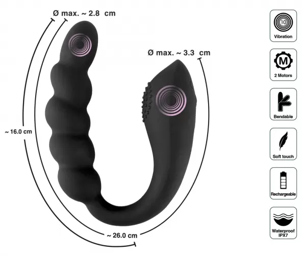 Black Velvets bv Bendable Dual Stimulator Vibratorius &ndash; nuotrauka 13