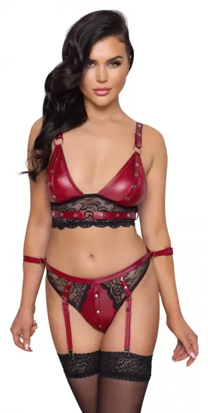 Braletės ir kelnaičių komplektas Bra Set Bondage M &ndash; nuotrauka 2