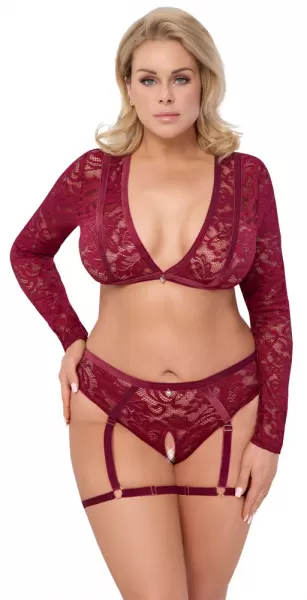 Cottelli curves Top and Briefs red xl Seksuali liemenėlė &ndash; nuotrauka 3