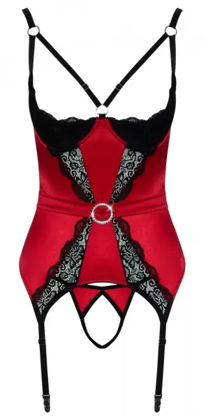 Cottelli lingerie Cami Suspenders red S Seksuali liemenėlė &ndash; nuotrauka 6