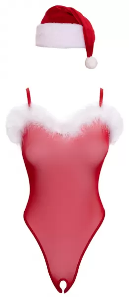 Cottelli lingerie X-Mas Body and Hat L/XL glaustinukė &ndash; nuotrauka 7