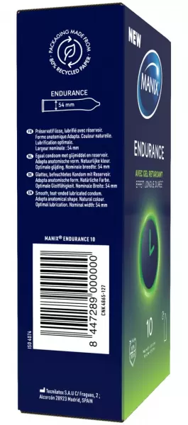 Manix Endurance Condom x10 Prezervatyvai &ndash; nuotrauka 3