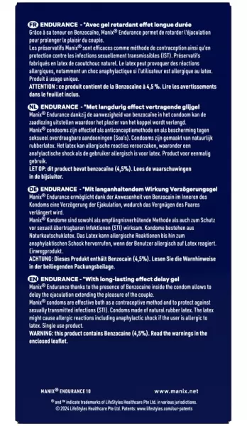 Manix Endurance Condom x10 Prezervatyvai &ndash; nuotrauka 5