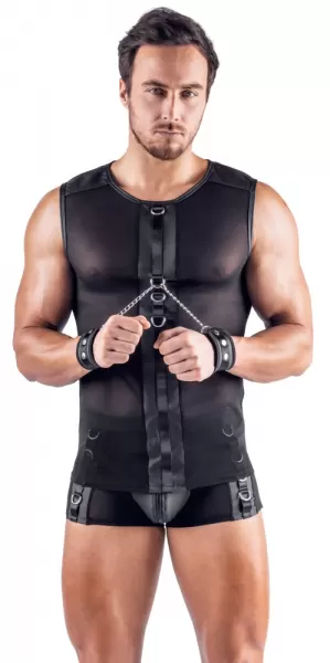 Svenjoyment Bondage Men's Shirt and Cuffs M seksualūs vyri&scaron;ki mar&scaron;kinėliai &ndash; nuotrauka 5