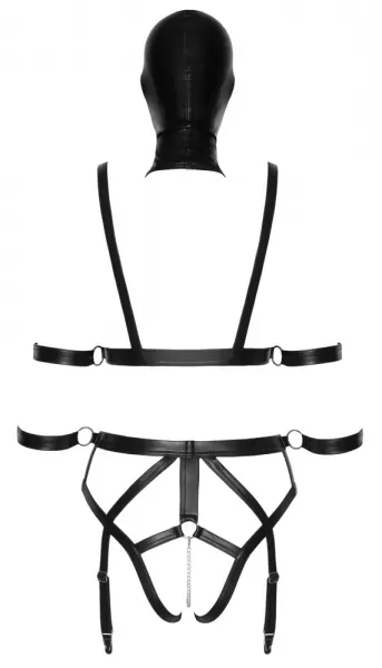 Bad Kitty Strap+Mask Set xs Seksuali lateksinė apranga &ndash; nuotrauka 7
