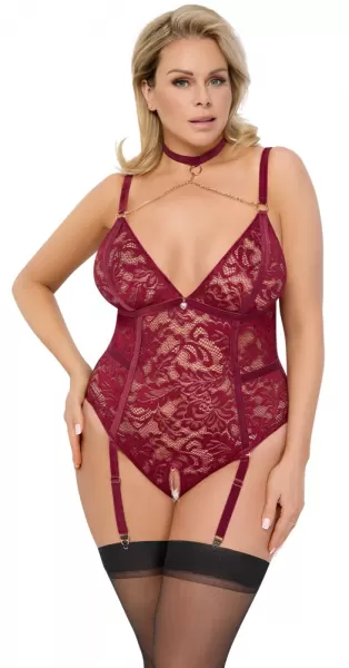 Cottelli curves Crotchless Body red 3XL glaustinukė &ndash; nuotrauka 2